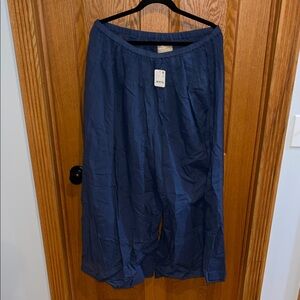 Free People Blue Wide-Leg Pants